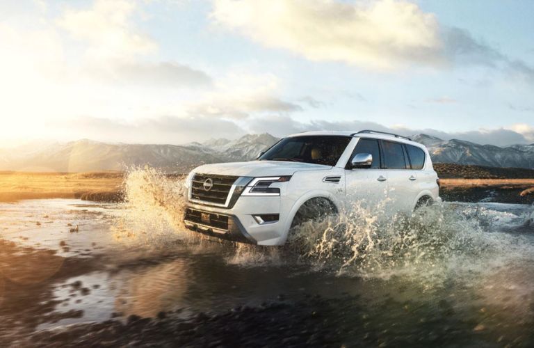 2022 Nissan Armada passing through a stream