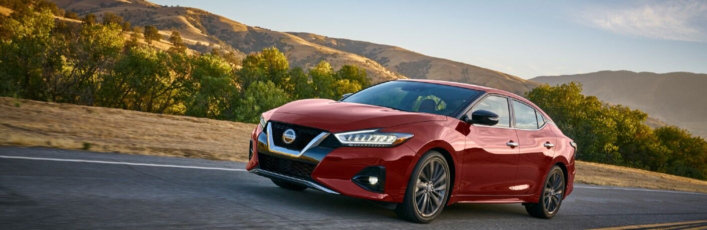 2021 Nissan Maxima driving through desert