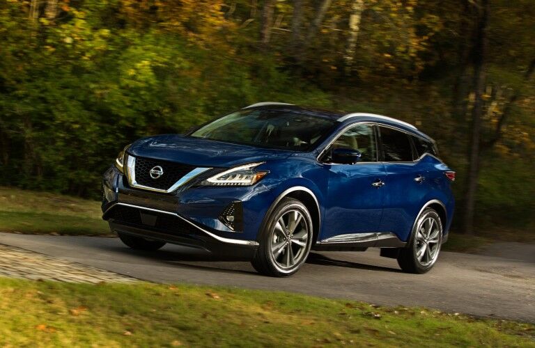 blue 2021 Nissan Murano in driveway