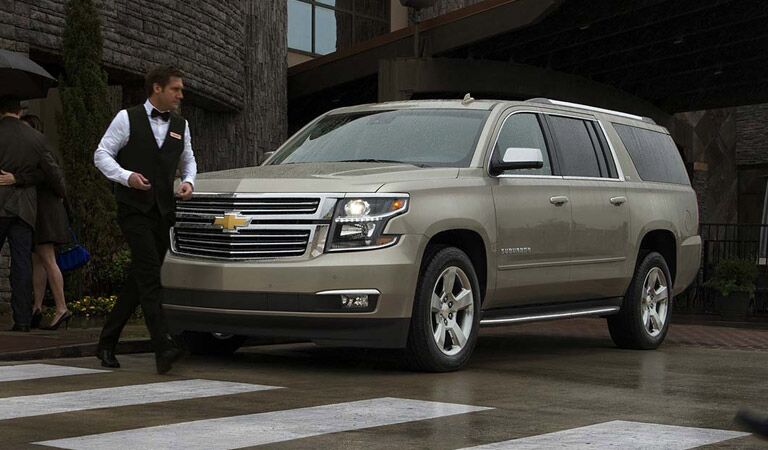 Chevy Suburban large SUV at valet parking