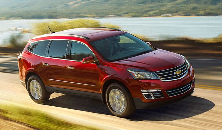 Large red Chevy Traverse crossover SUV