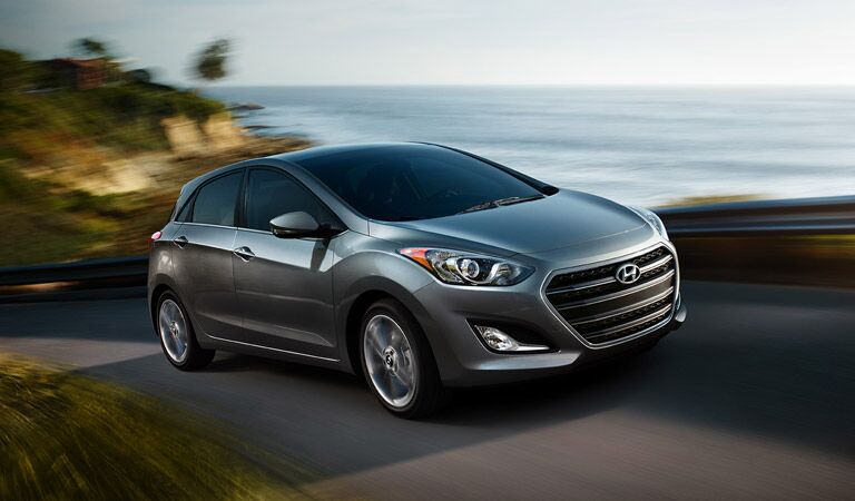 2016 Hyundai Elantra GT hatchback driving by water