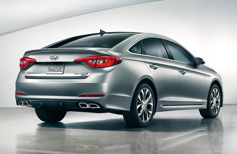 2016 Hyundai Sonata from the rear in silver