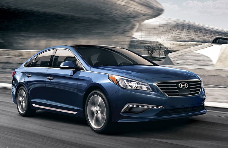 Blue exterior of the 2016 Hyundai Sonata