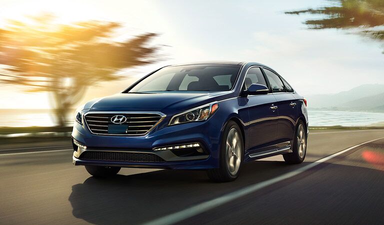 2016 Hyundai Sonata on the road highlighted by the sun