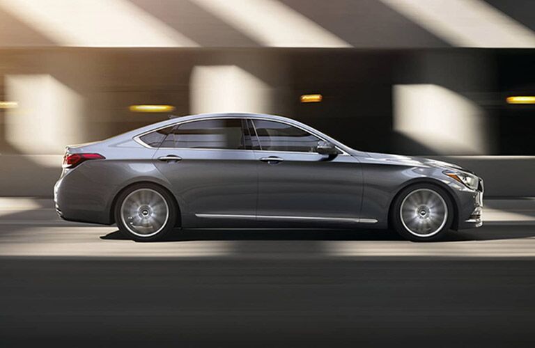 2017 Genesis G80 seen from the side with a blurred background