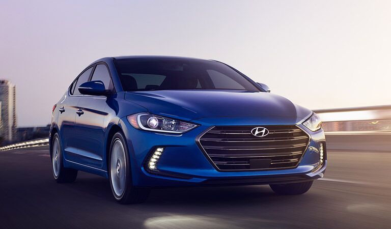 blue 2017 Hyundai Elantra looking stylish
