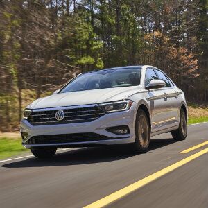 White 2019 Volkswagen Jetta on a country road