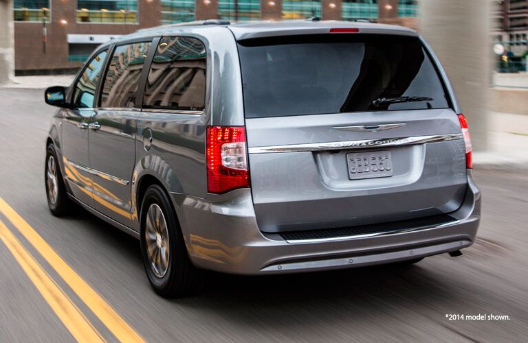 Rear end of used Chrysler Town & Country minivan