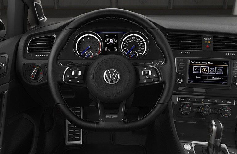 2017 volkswagen golf R interior steering wheel gauges