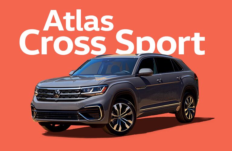 Volkswagen Atlas Cross Sport with text above vehicle