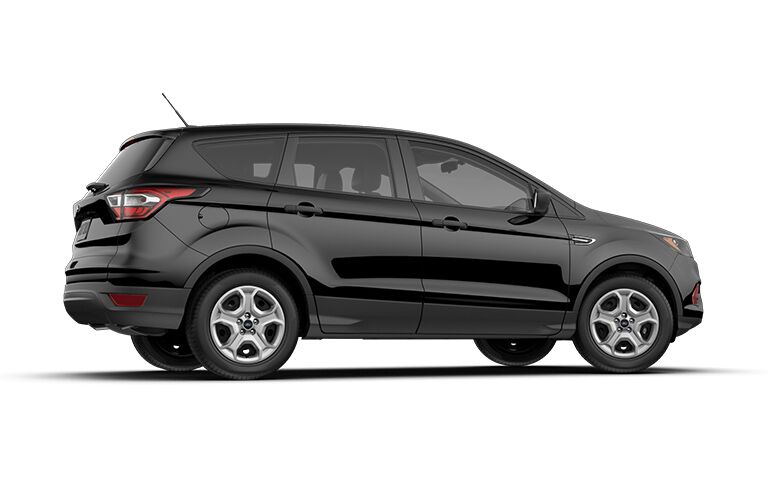 side view of a black 2018 Ford Escape on a white background