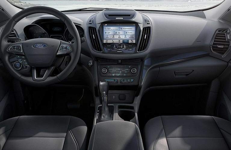 steering wheel and dashboard of the 2018 Ford Escape