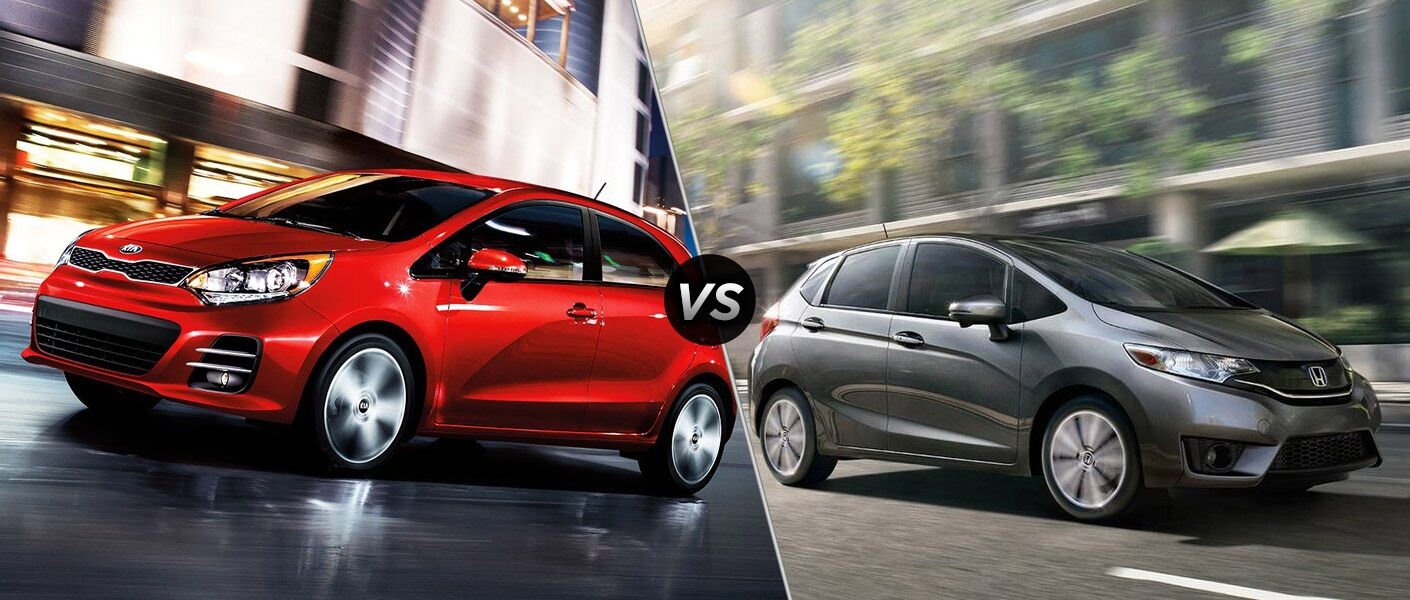 2016 Kia Rio 5-Door vs. 2016 Honda Fit compact cargo room handling 33.5