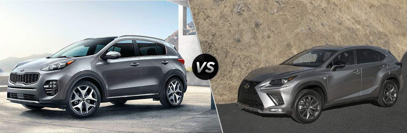 2018 Kia Sportage Vs Lexus Nx Friendly New Port Richey Fl 2018 Kia Sportage And Lexus Nx 300 In Side By Split Screen Image