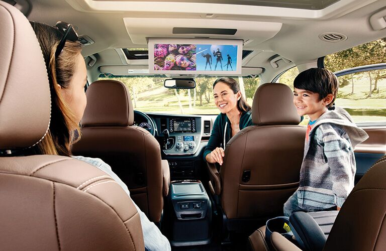 Backseat entertainment system in the 2020 Toyota Sienna