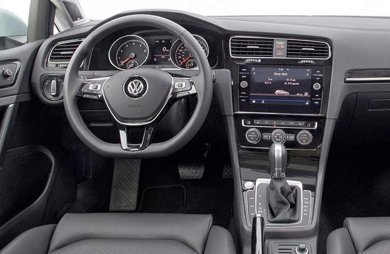 2018 Volkswagen Golf front steering wheel and dash.