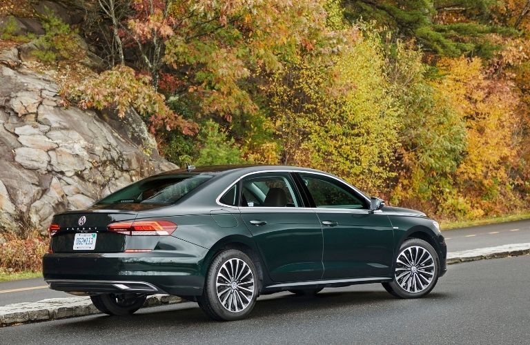 2022 VW Passat in Racing Green parked on a roadside during daylight