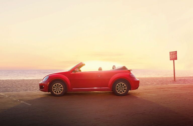 Beetle Convertible against the sunset