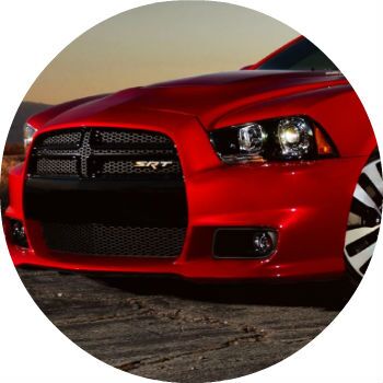 Red Dodge Charger grille
