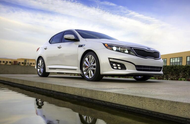 2015 Kia Optima parked by some water
