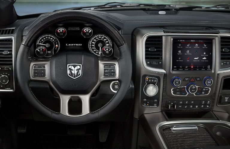 Steering wheel and touchscreens of 2018 RAM 1500