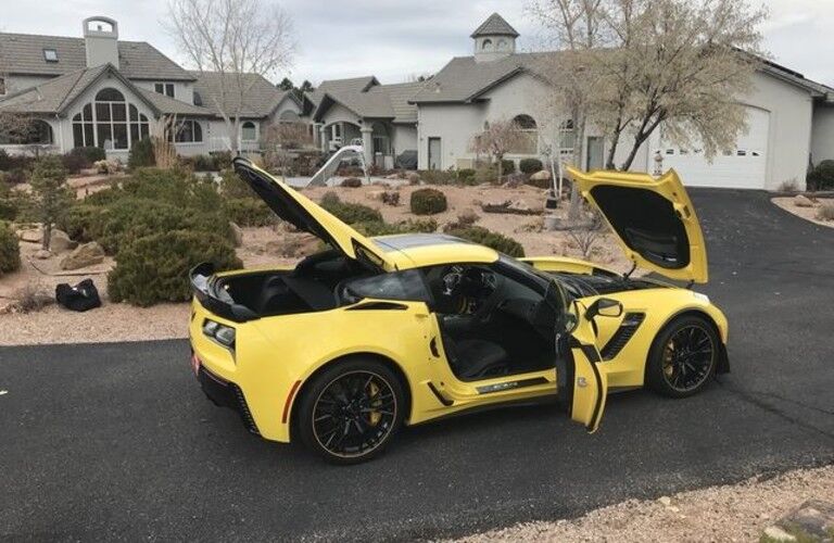 yellow 2016 Chevrolet Corvette opened