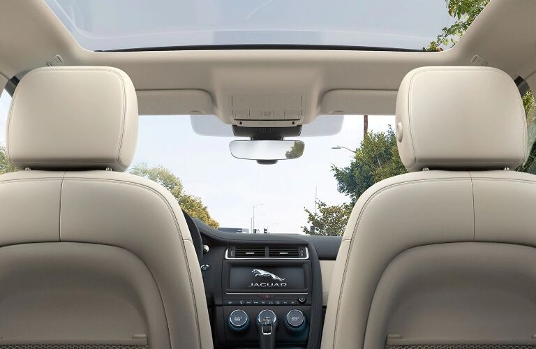 2020 Jaguar E-Pace interior view from middle of second row