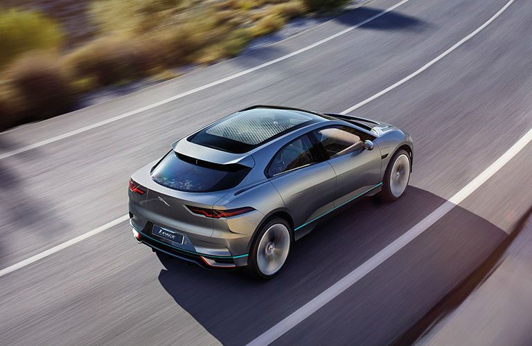 Overhead View of Silver Jaguar I-PACE