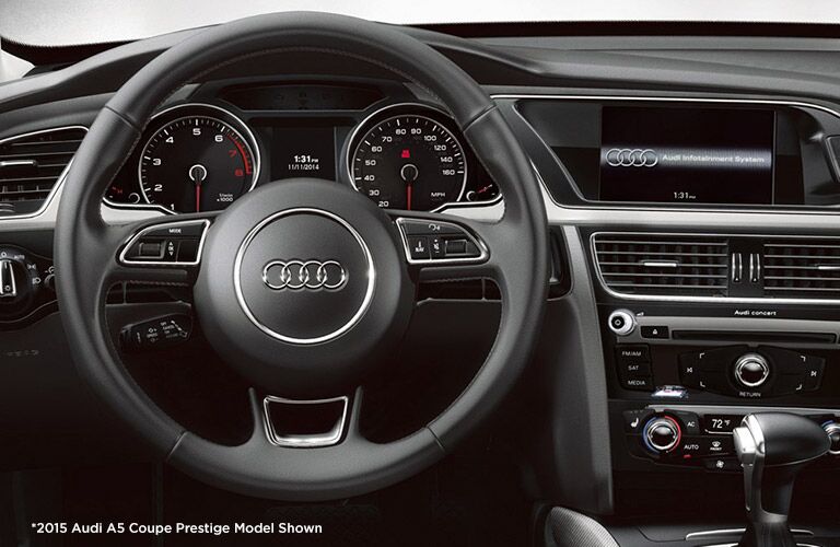 Audi A5 Cabriolet Steering Wheel and Infotainment Screen
