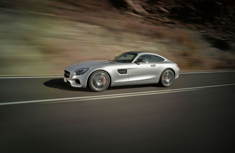 Silver 2017 Mercedes-AMG GT Coupe With Yellow Trim INterior