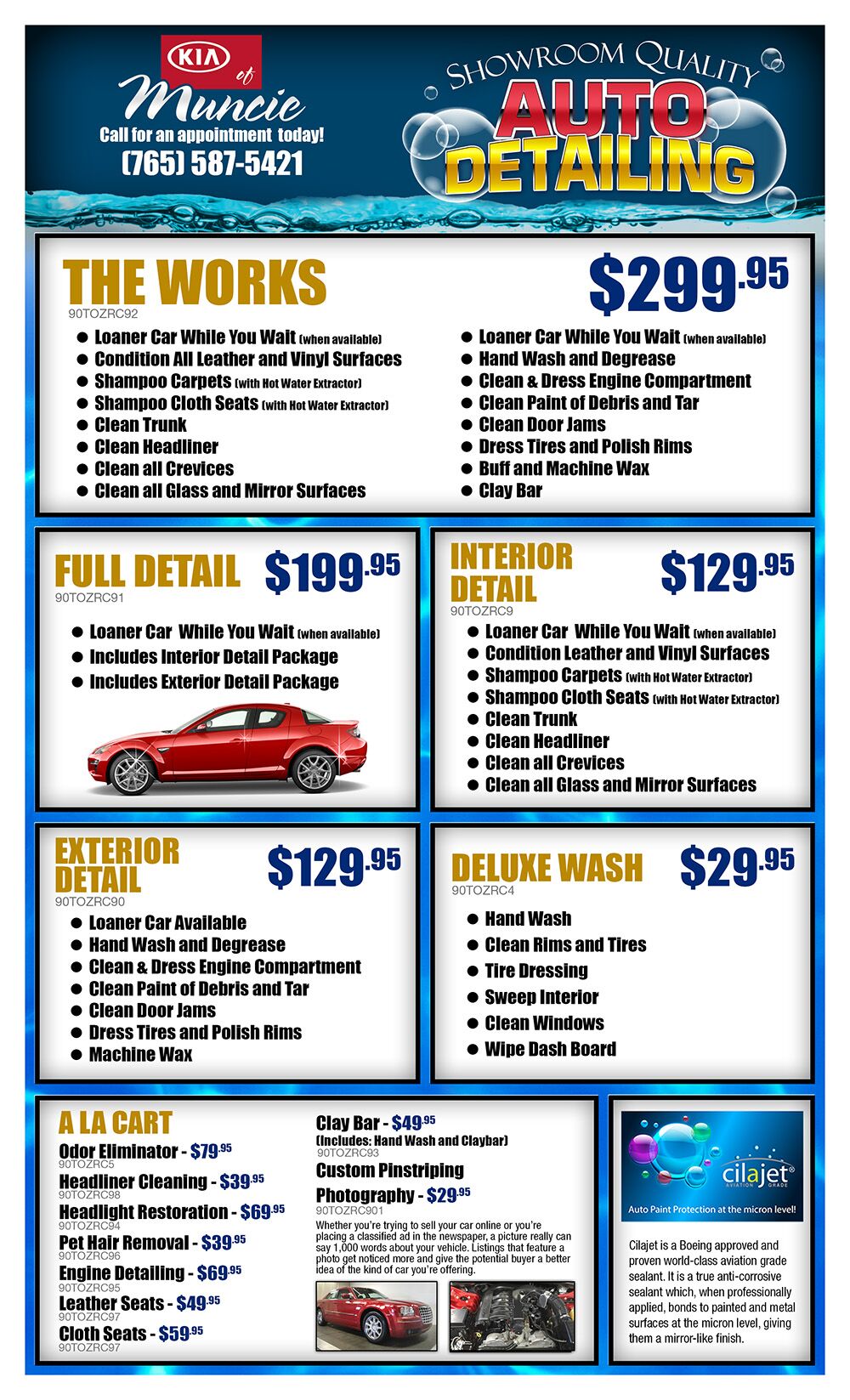 Auto Detailing Service Menu Template Free Auto Detailing Service Menu Template Free