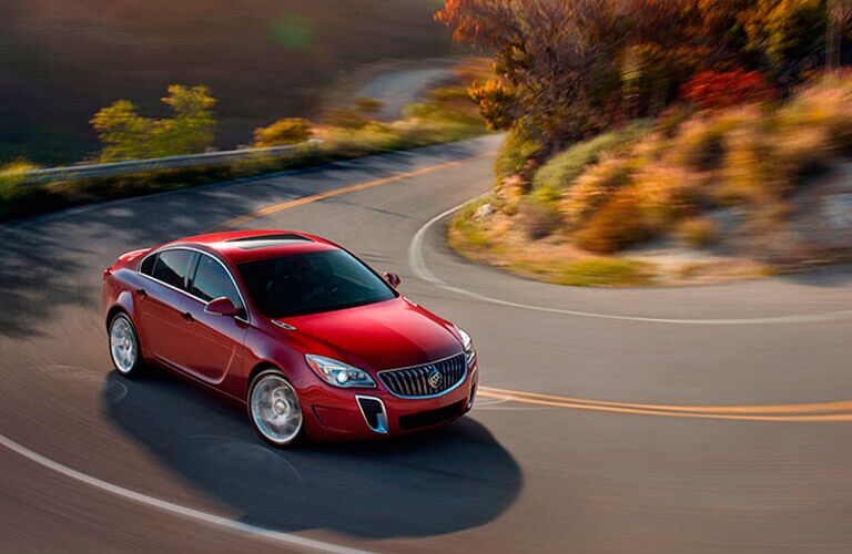 Red 2016 Buick Regal on highway