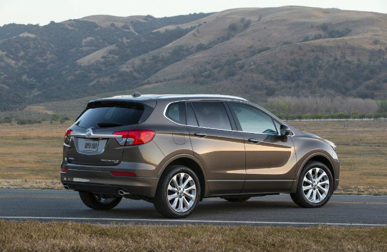 Rear side view of the soon to be available 2016 Buick Envision