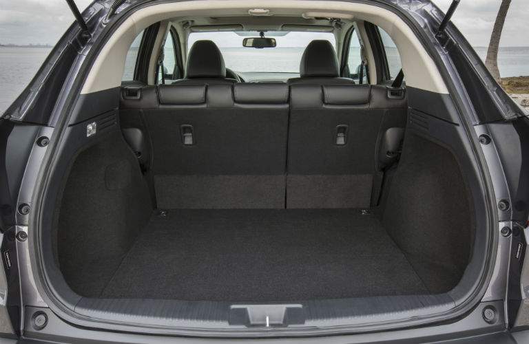 Cargo area of the 2018 Honda HR-V with rear seats upright