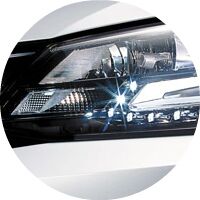 silver 2017 VW Jetta headlight closeup