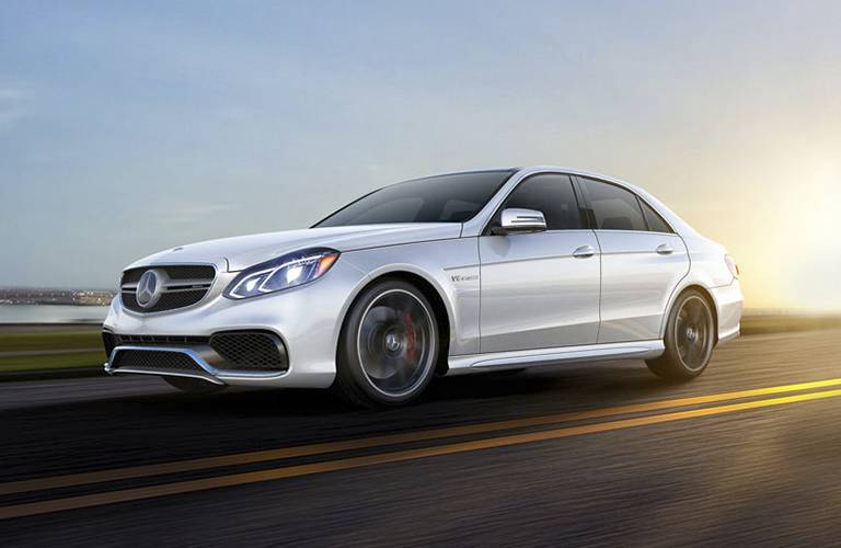 2016 Mercedes-Benz E glass driving down the highway