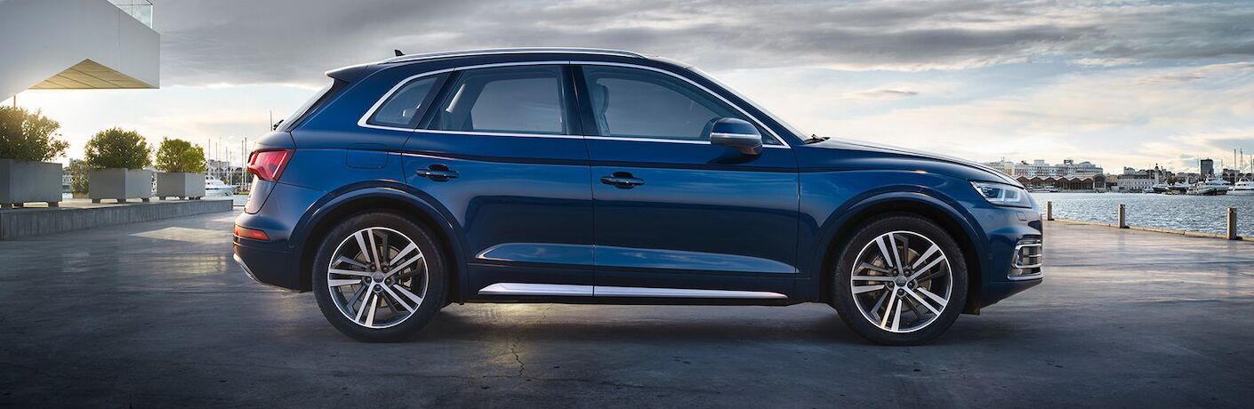 2018 Audi Q5 full side view parked by water