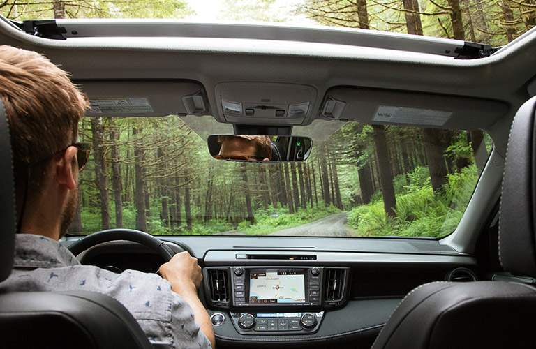 2018 Toyota RAV4 Front Seat Interior with Toyota Entune Touchscreen and Panoramic Sunroof