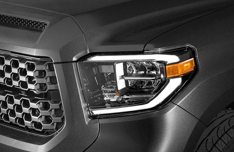 Close Up of 2018 Toyota Tundra TRD Sport Grille and Headlights