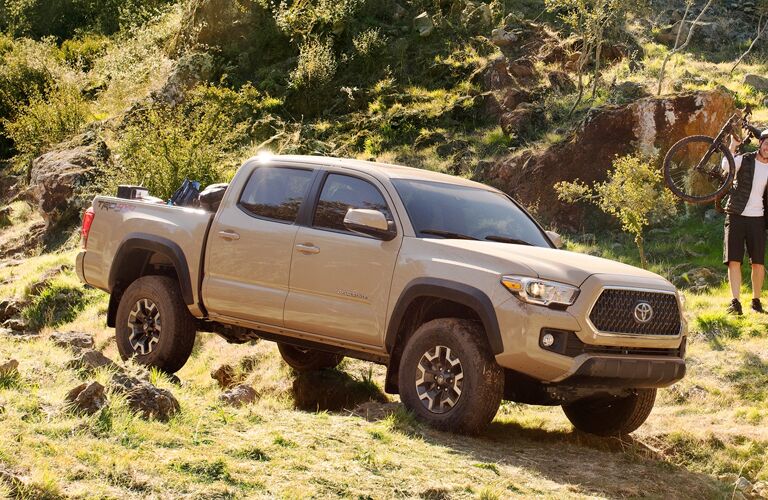 Quicksand 2019 Toyota Tacoma on a Grassy Hill