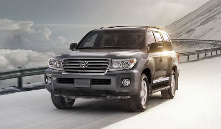 Gray 2016 Toyota Land Cruiser on Snowy Road
