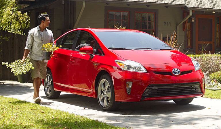 Red 2016 Toyota Prius Exterior in Driveway