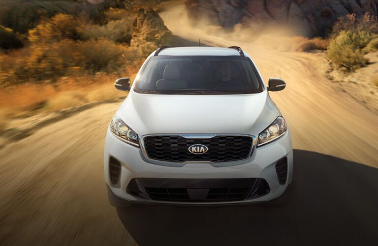 Front view of white 2020 Kia Sorento