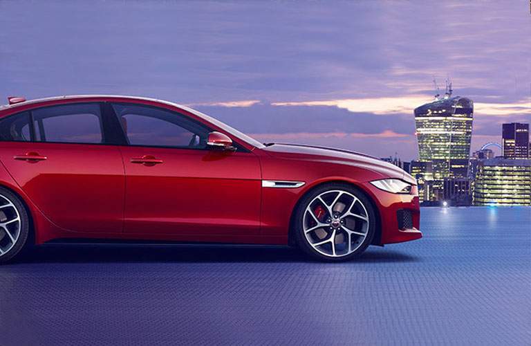 red profile of 2018 jaguar xe
