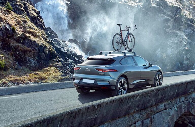 2019 Jaguar I-PACE rear view on a mountain road