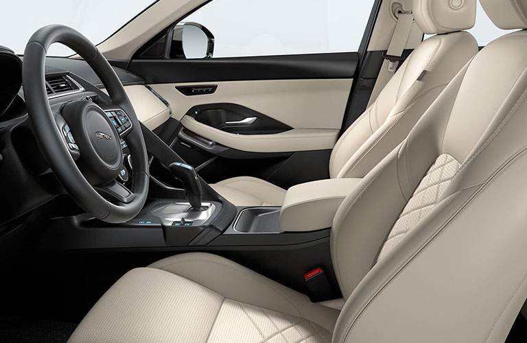pale front seats of the 2018 Jaguar E-PACE