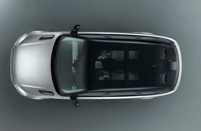 overhead view of the 2018 Land Rover Range Rover Velar with the roof edited out