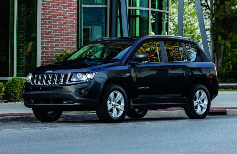black 2017 Jeep Compass in the city