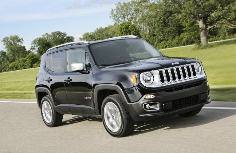 black 2017 Jeep Renegade in the country